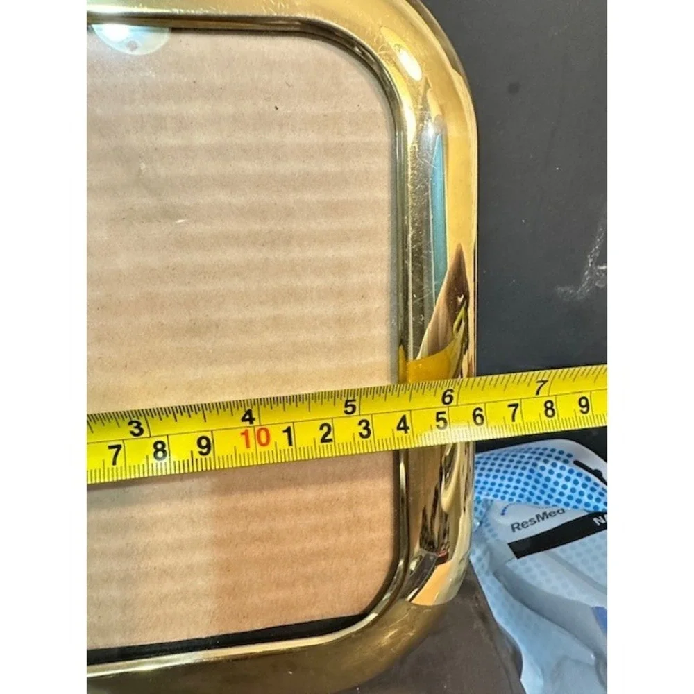 Vintage Polished Gold Tone Rounded Rectangular Picture Frame 5x7 Mid Century MCM